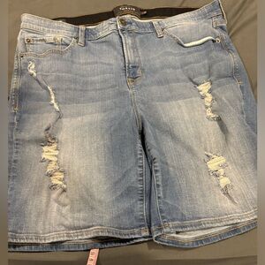 Torrid skinny jean shorts, distressed, tummy control, size 20
